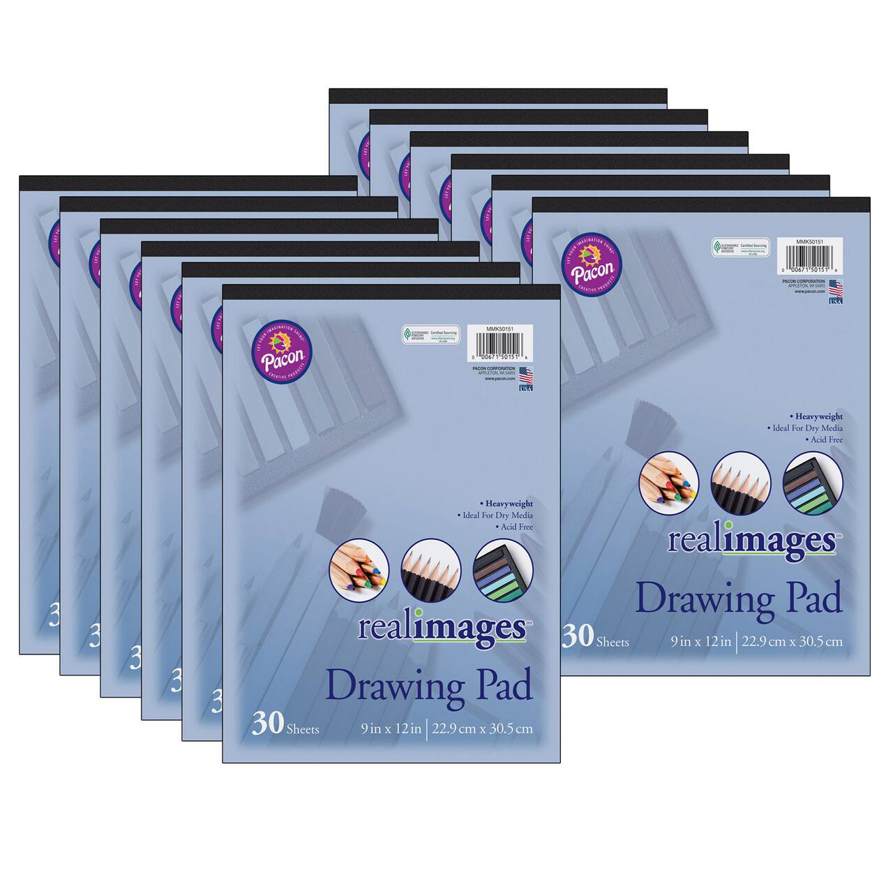 Pacon® Real Images™ 9" x 12" Drawing Pad, 12ct.